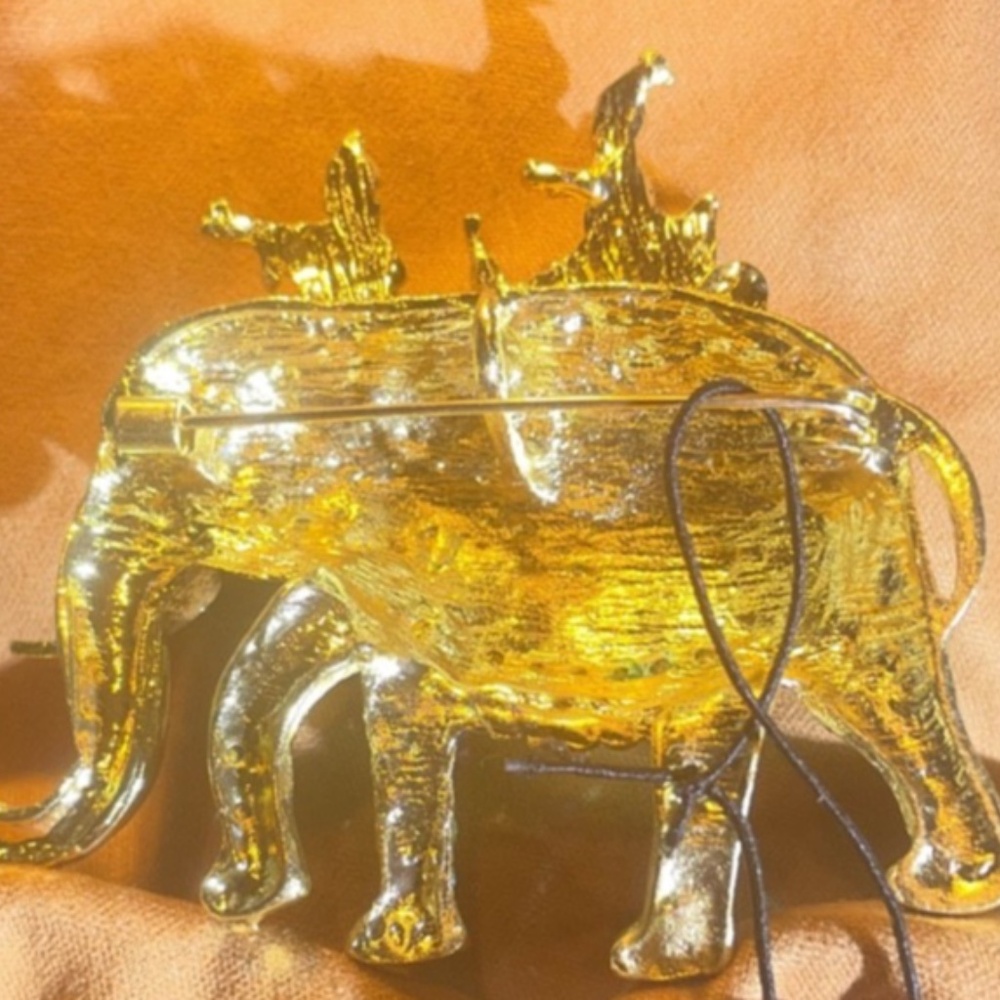 Blue Enamel Royal Elephant Crystal Brooch Pin 206047206088 - Picture 2 of 5